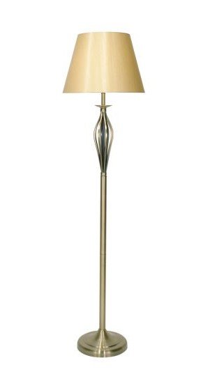 Bybliss Floor Lamp Antique Brass complete with Gold Shade