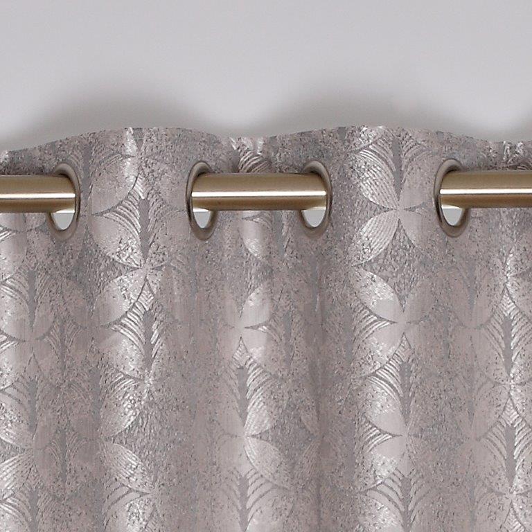 Brittany Interlined Eyelet Curtains  Silver