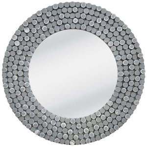 Portia Grey Round Wall Mirror 80 x 80 cm