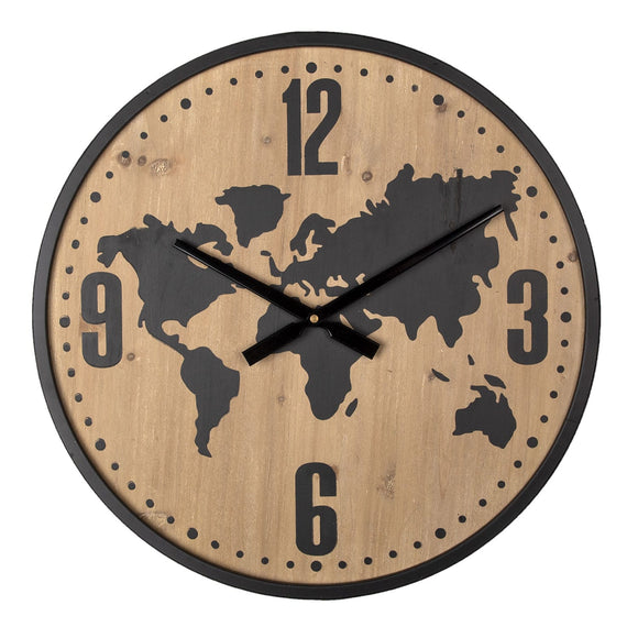 Wooden World Wall Clock