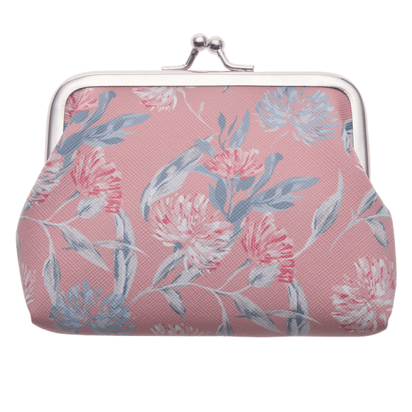 Pink Flowers Wallet Clip