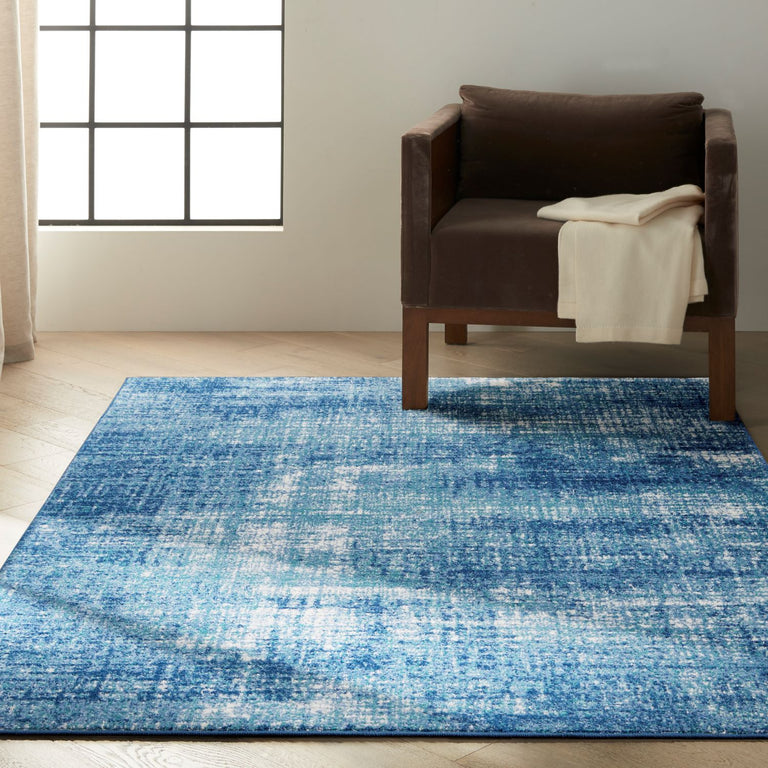 Calvin Klein River Flow Rug 02 Teal Ivory Blue