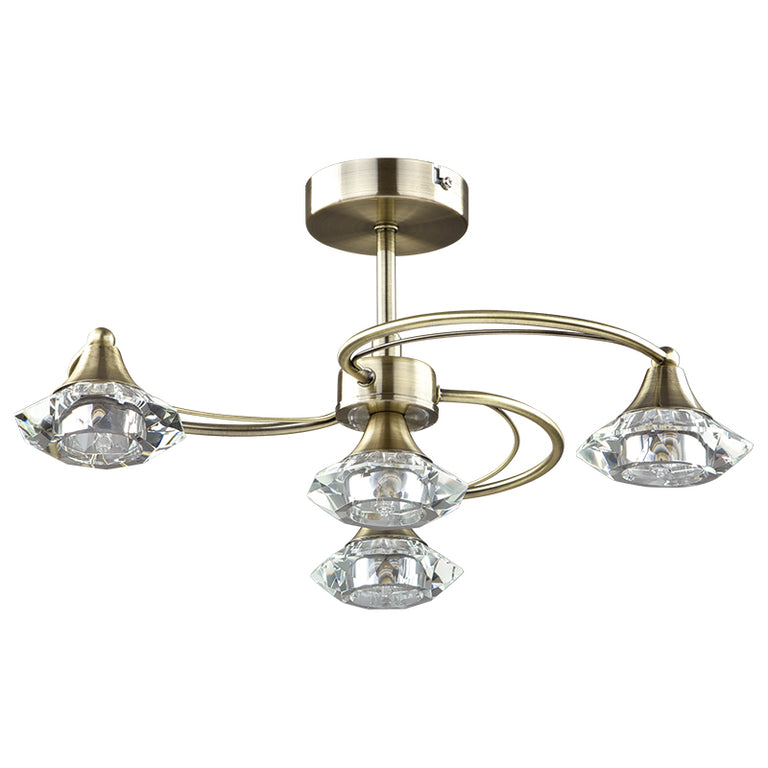 SF6040 4 Light Antique Brass Goslar Fitting