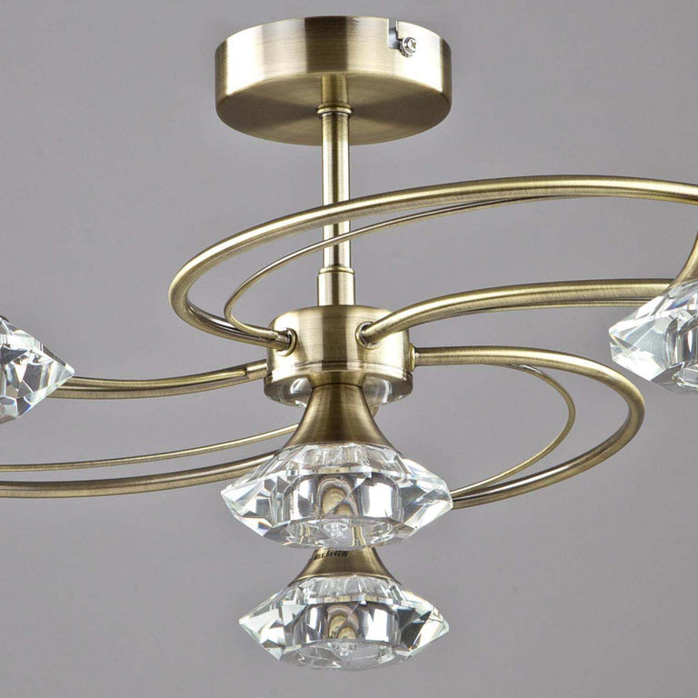 SF6040 6 Light Antique Brass Goslar Fitting