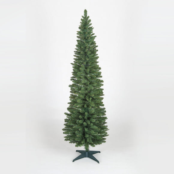 Snowtime 210cm Wrapped Pencil Pine Tree Green