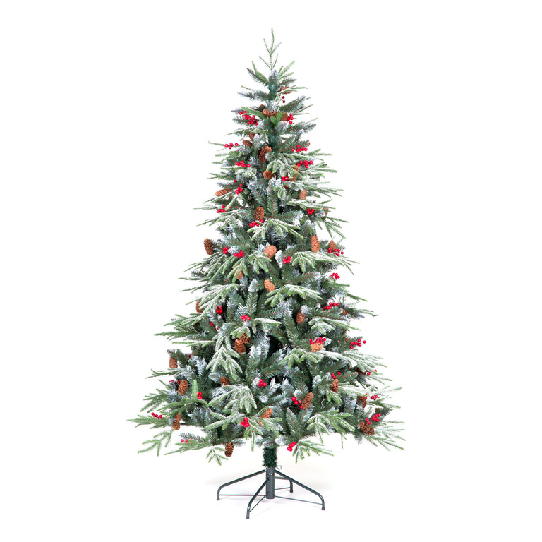 Snowtime 210cm Ontario Spruce PE Flocked Tree with 921 Tips