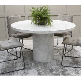 Carra Dining Table Round  Bone White