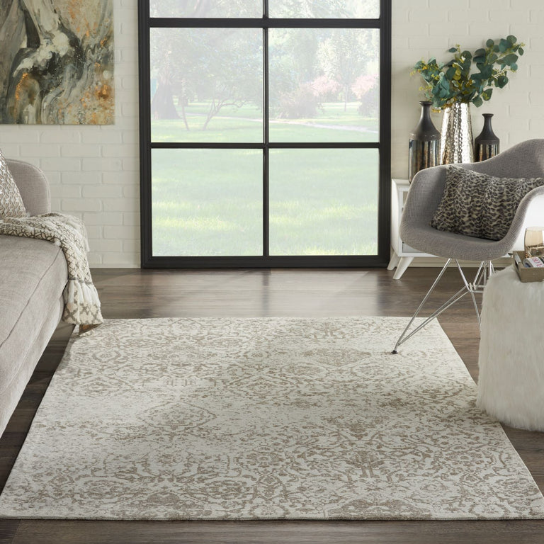 Nourison Damask Rug 06 Ivory