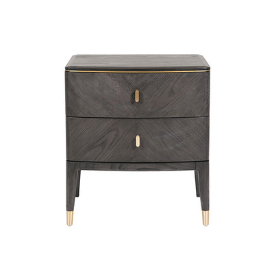 Diletta Bedside Table 2 Drawer  Ebony