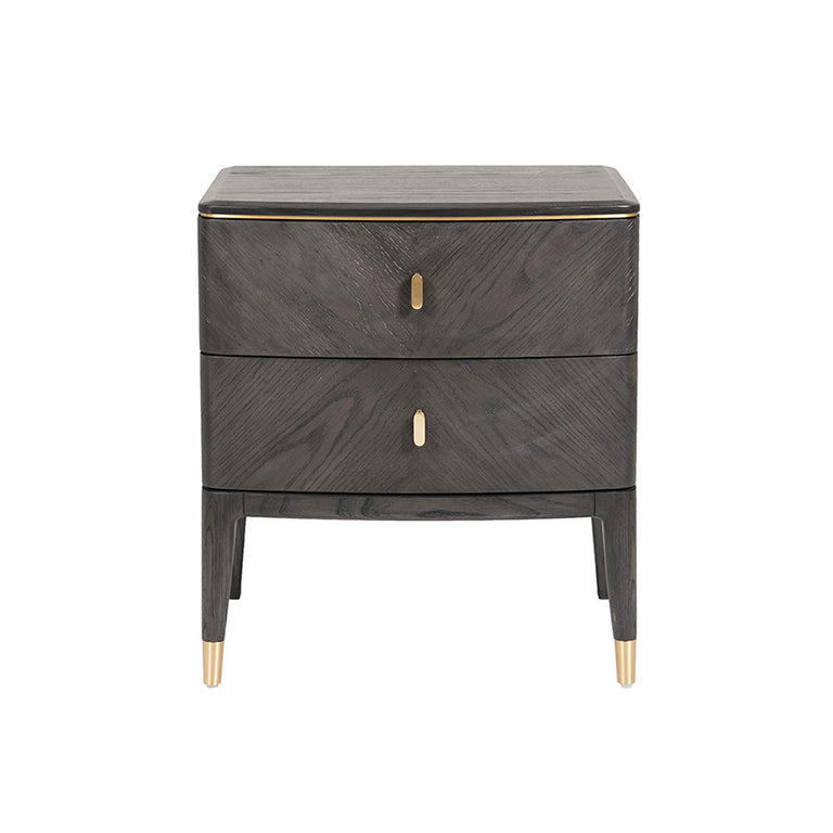 Diletta Bedside Table 2 Drawer  Ebony