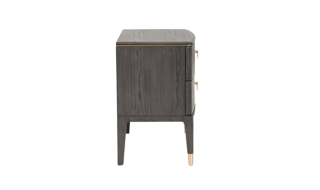 Diletta Bedside Table 2 Drawer  Ebony