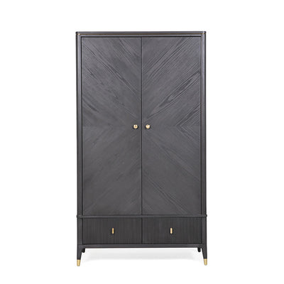 Diletta Wardrobe 2 Door 2 Drawer Ebony