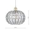 LET6550 Letitia Ceiling Light Pendant Shade In Polished Chrome Finish With Crystal Decoration