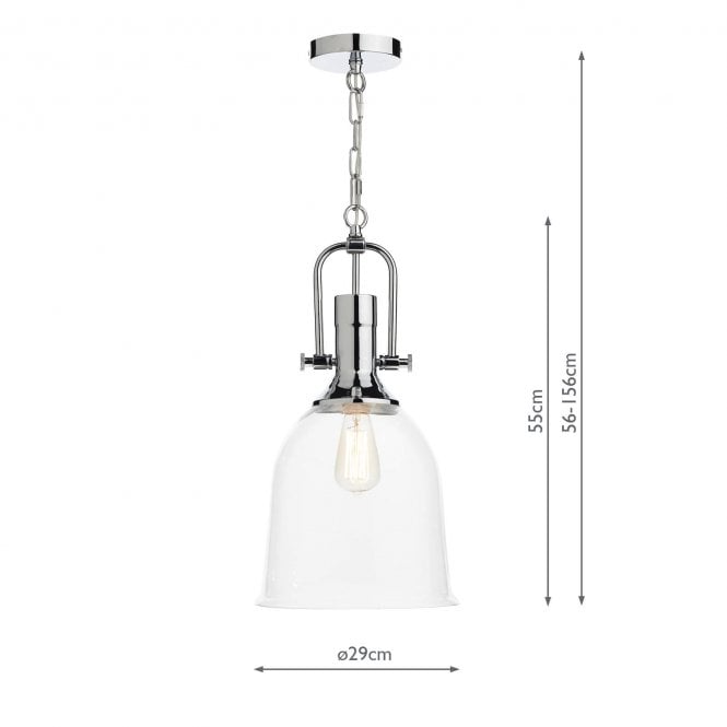 NOL0108 Nolan Single Light Ceiling Pendant in Polished Chrome