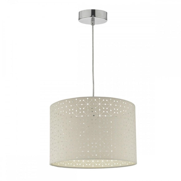 NYD6539 Nydia Easy Fit Pendant Shade In Grey Cotton Finish