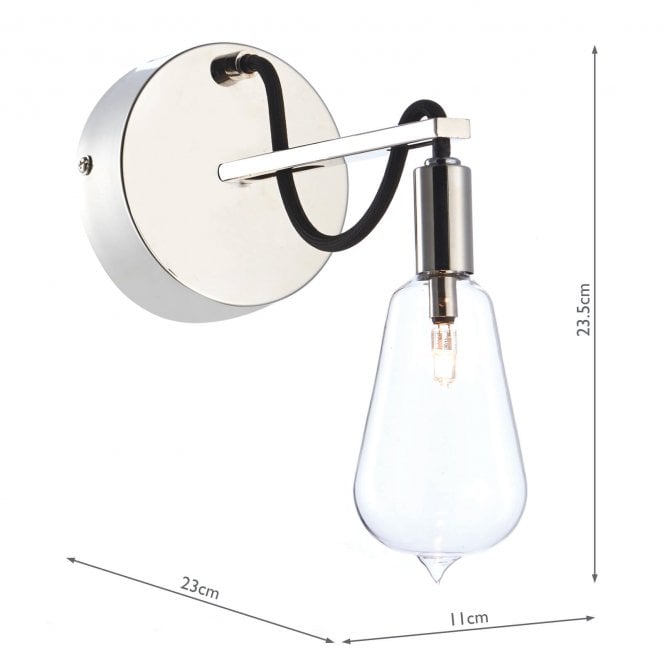 SCR0738 Scroll Single Light Wall Fitting in Polished Nickel Finish