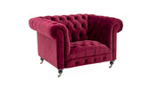 Darby 1 Seater Chesterfield Berry