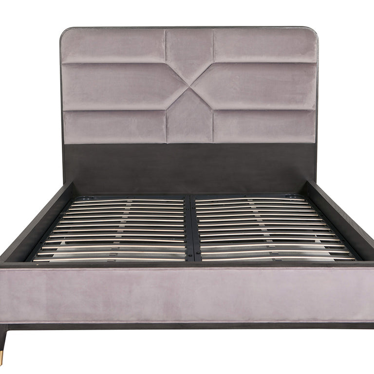 Diletta King Size Bed 5ft Ebony Ecru Velvet