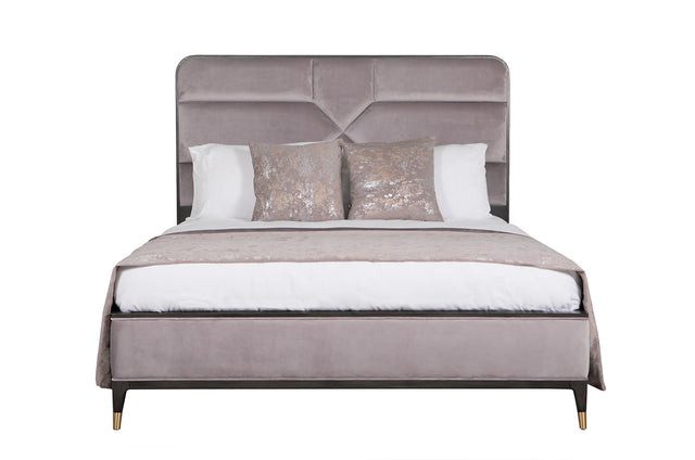 Diletta King Size Bed 5ft Ebony Ecru Velvet