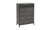 Diletta Tall Chest 5 Drawer  Ebony