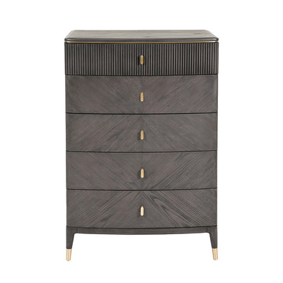 Diletta Tall Chest 5 Drawer  Ebony