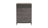 Diletta Tall Chest 5 Drawer  Ebony