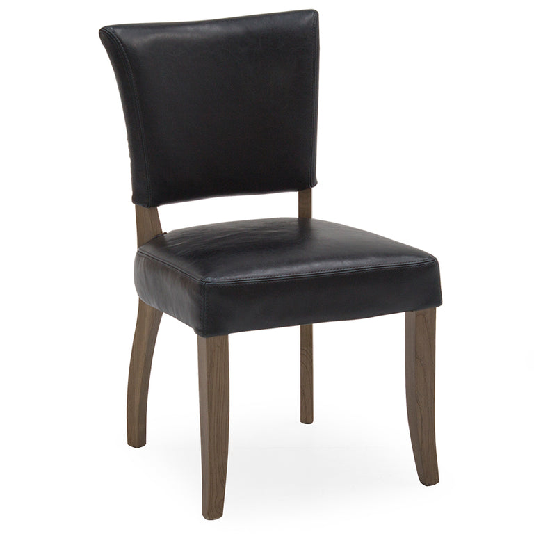 Duke Dining Chair Leather Ink Blue