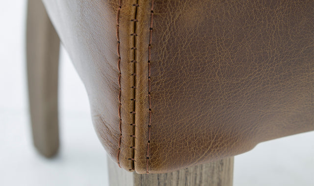 Duke Bar Stool Leather Tan Brown