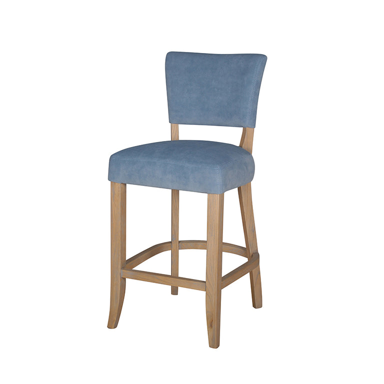 Duke Bar Stool Velvet Blue