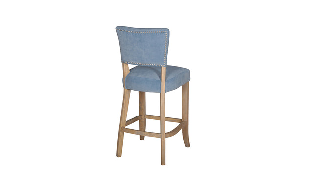 Duke Bar Stool Velvet Blue
