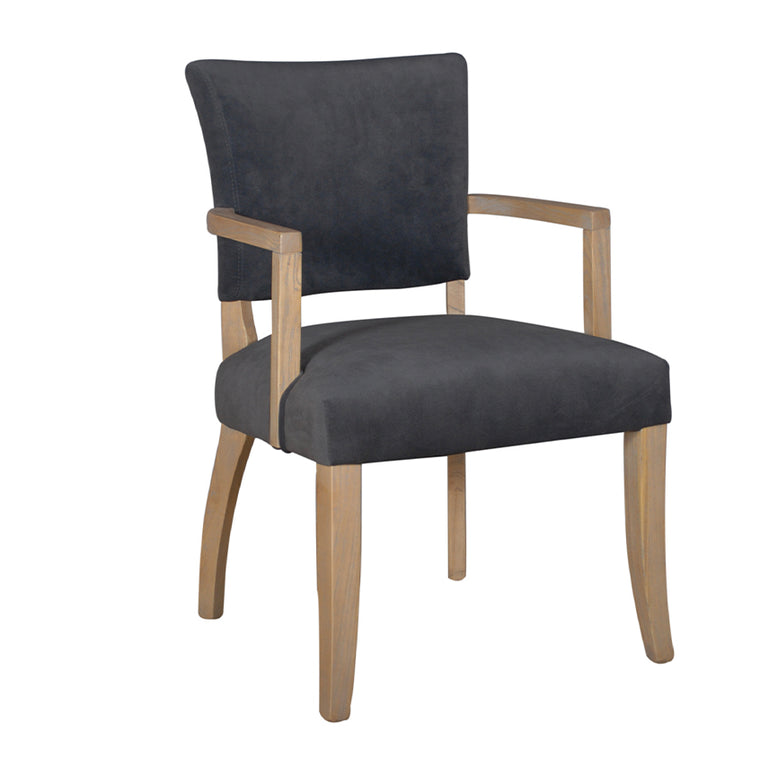 Duke Dining Armchair Velvet Dark Grey