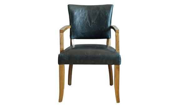 Duke Dining Armchair Leather Ink Blue - Elegant and Comfortable Dining Chair