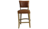 Premium Tan Brown Leather Bar Stool - Stylish and Versatile Addition to Any Kitchen