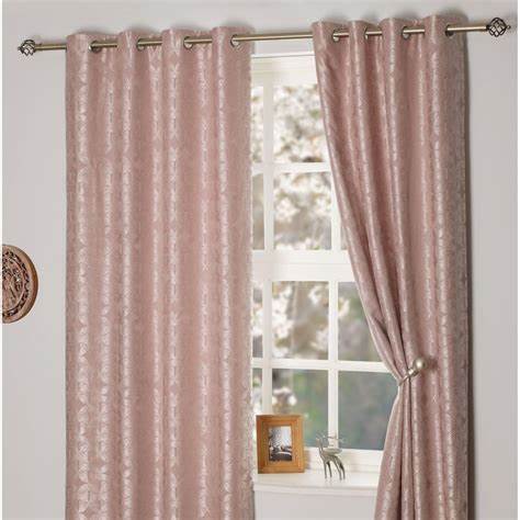 Brittany Blossom Interlined Eyelet Curtains  Pink