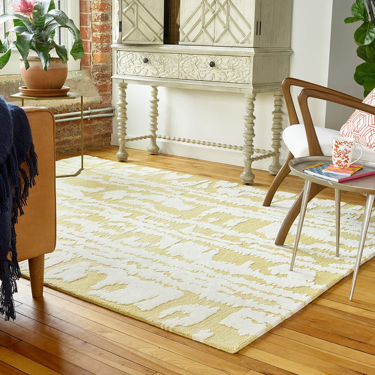Florence Broadhurst Waterwave Stripe Rug Citron