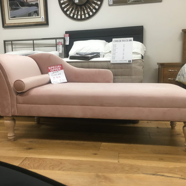 Rutini Chaise Lounge Velvet Pink