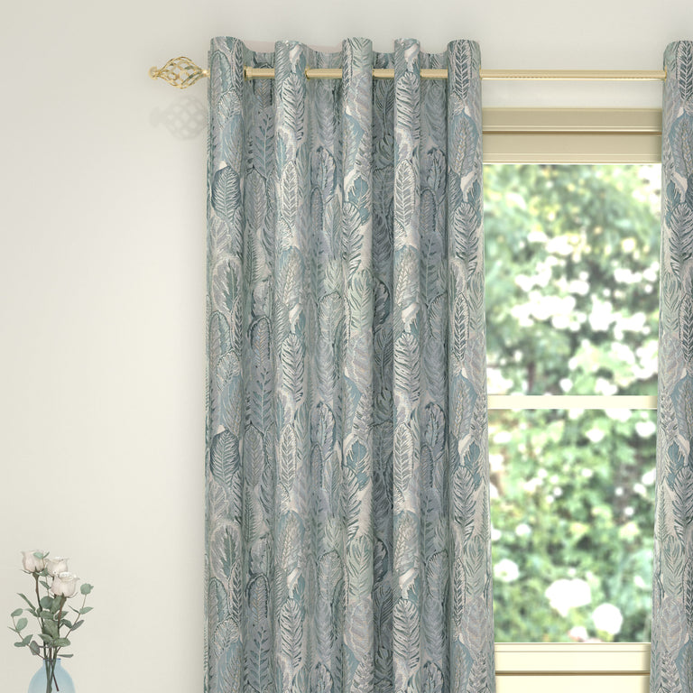 Fern Curtains Ice Blue