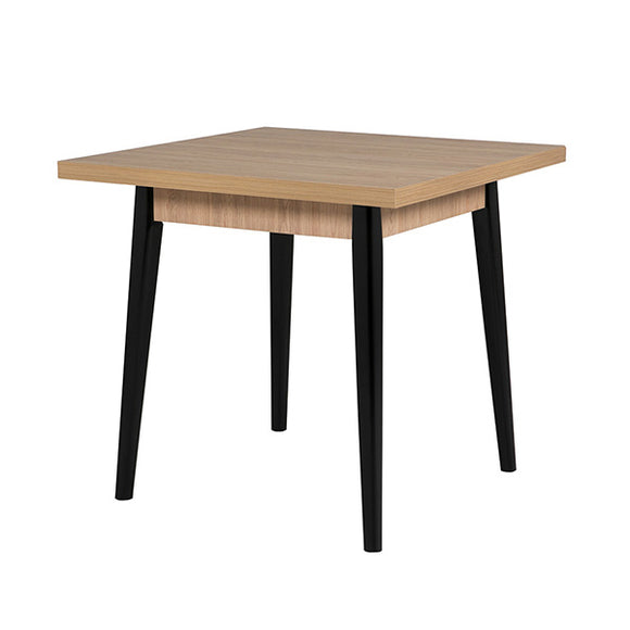 Lotti Dining Table Square 800 Oak Top Black Leg