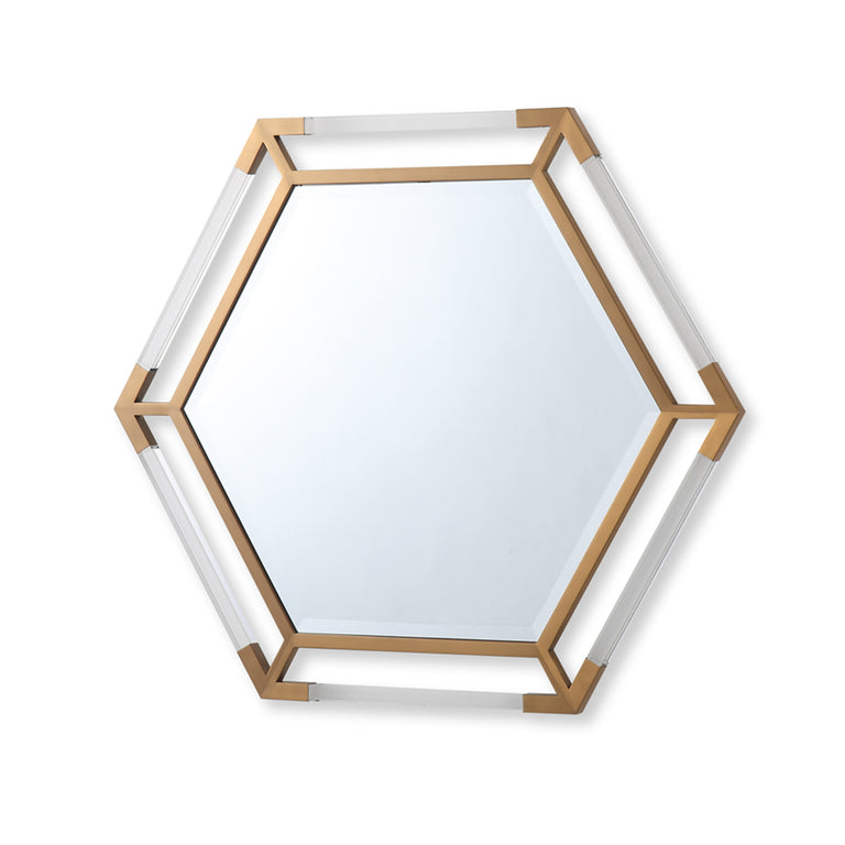 Marissa Hexagon Mirror  Gold