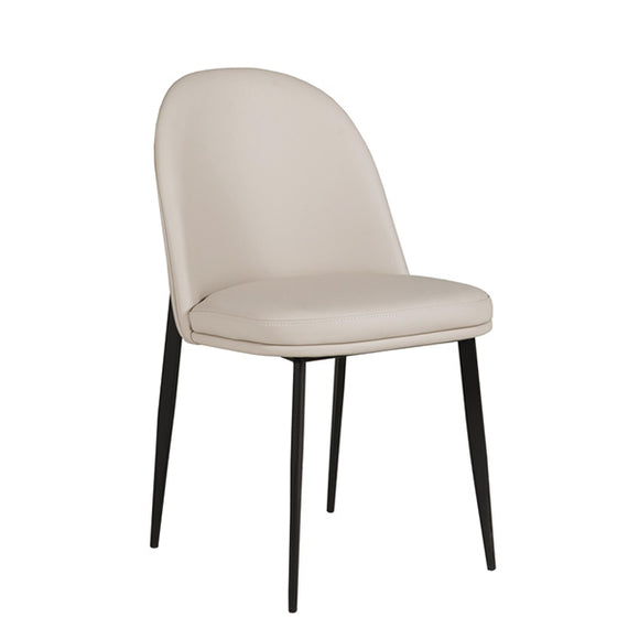 Valent Dining Chair Leather  Taupe Cream