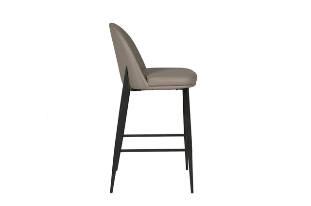 Valent Bar Stool Leather Grey