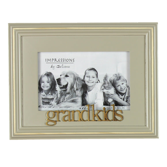 6 X 4  Celebrations Grey Wooden Photo Frame Grandkids