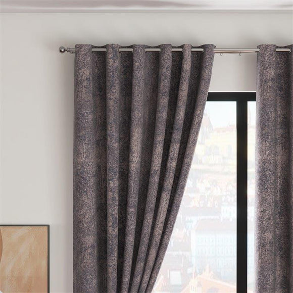 Fiesta Interlined Eyelet Curtains  Graphite