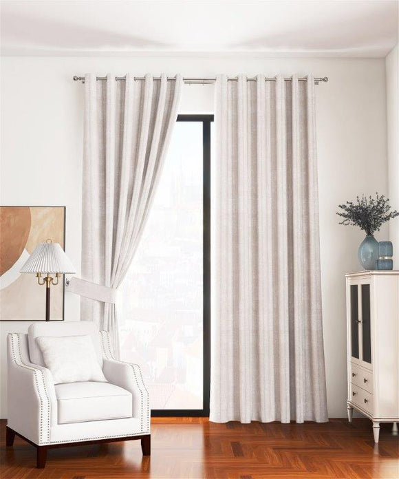 Fiesta Interlined Eyelet Curtains  Ivory