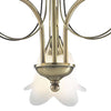 Doublet 3 Light Semi Flush Antique Brass close view picture of the metal frame