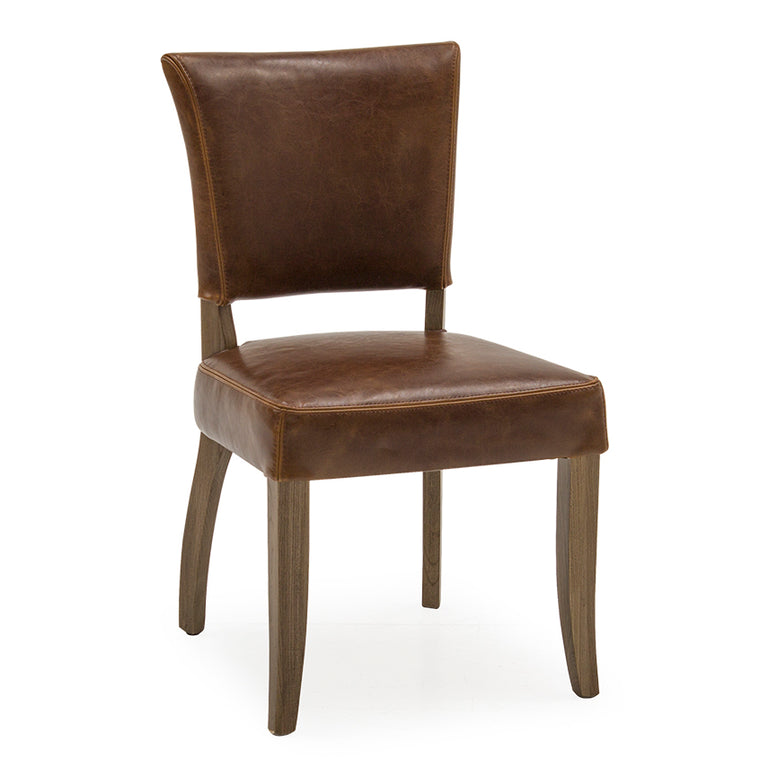 Duke Dining Chair Leather Tan Brown