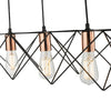 Midi 4 Light Bar Pendant Matt Black close view picture of the shades