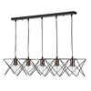 Midi 5 Light Bar Pendant Matt Black and Polished Copper picture on the white background