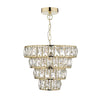 Cerys 1 Light 4 Tier Pendant Crystal & Gold picture with switched of light