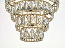 Cerys 1 Light 4 Tier Pendant Crystal & Gold close view picture of the light shade
